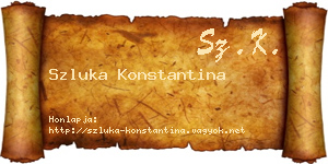 Szluka Konstantina névjegykártya